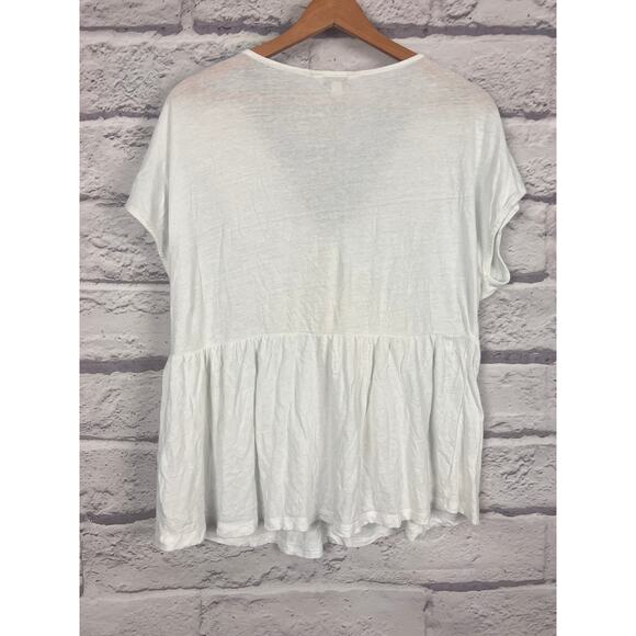 Lucky Brand Womens L Boho Peasant Cottagecore Crochet Granny Square Linen Top - Picture 4 of 11